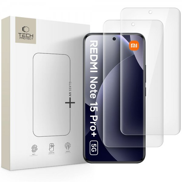 Xiaomi Redmi Note 15 Pro+ 5G Skjermbeskytter Glass UV+ 2-pakning