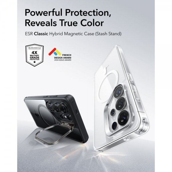 Samsung Galaxy S26 Ultra Deksel Classic Hybrid Kickstand MagSafe Svart Transparent