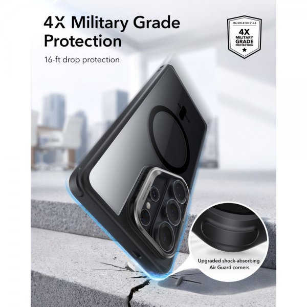 Samsung Galaxy S26 Ultra Deksel Classic Hybrid Kickstand MagSafe Svart Transparent