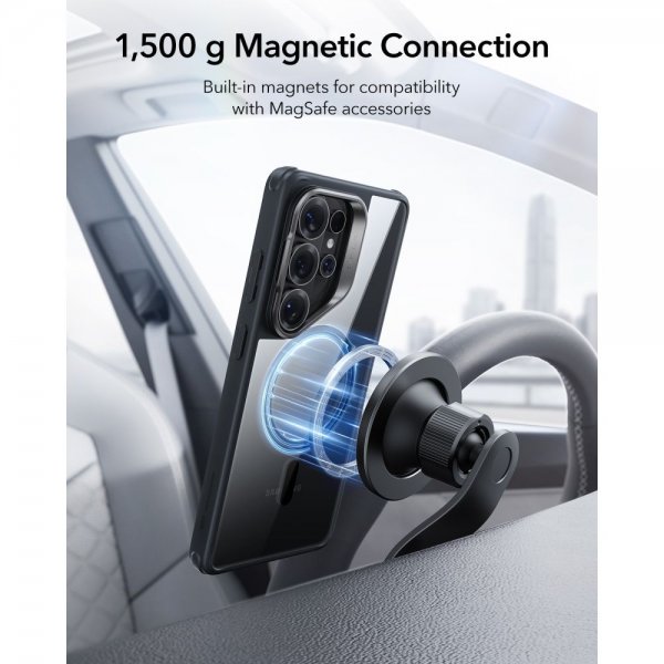 Samsung Galaxy S26 Ultra Deksel Classic Hybrid Kickstand MagSafe Svart Transparent
