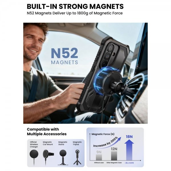 Samsung Galaxy S26 Deksel ArmorBox MagSafe Svart