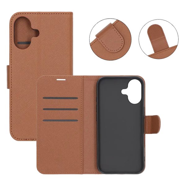 iPhone 17 Etui med Kortlomme stativfunksjon Brun