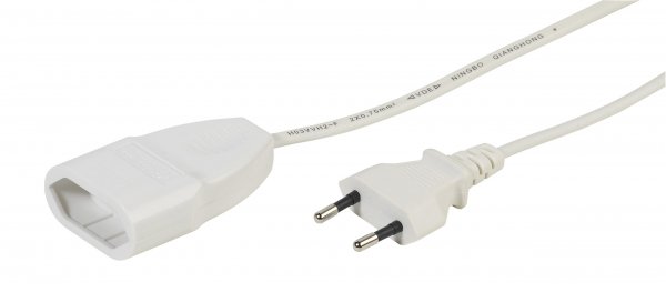 Euro forlengelseskabel 5m Hvit