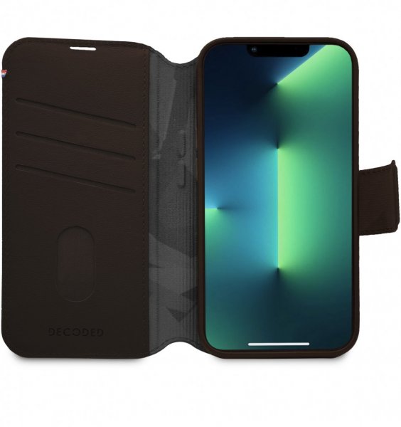 iPhone 14 Plus Etui Leather Detachable Wallet Brun