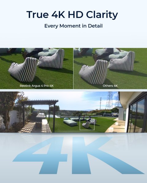 Argus 4 Pro Utendørs Kamera 4K Farge Natt-Syn