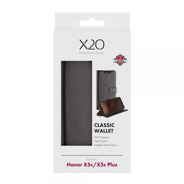 Honor X5c Plus Etui Classic Wallet Svart