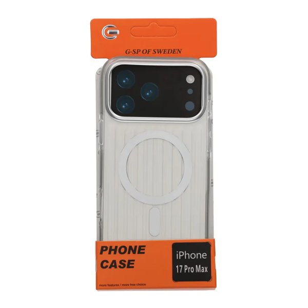 iPhone 17 Pro Max Deksel Korrugerte MagSafe Sølv