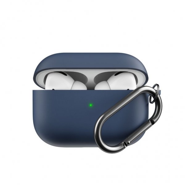 AirPods Pro Deksel PodSkinz HyBridSHell Series Keychain Case MidnattsBlå
