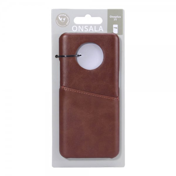 OnePlus 7T Deksel med en Kortlomme Brun
