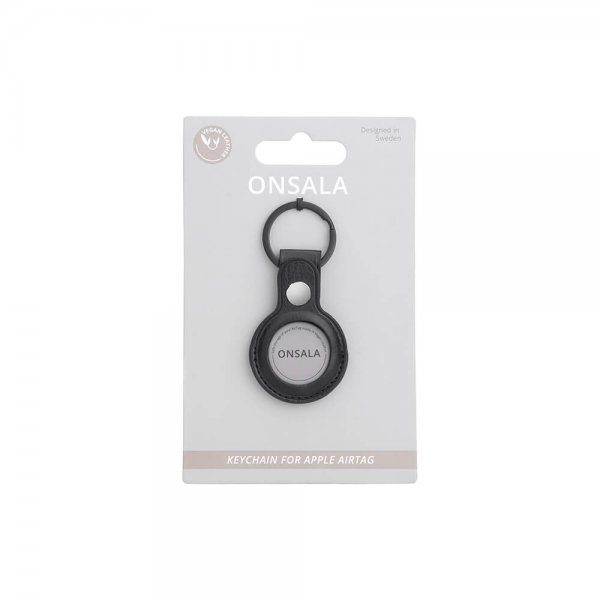 Apple AirTag Holder Kunstlæder Svart