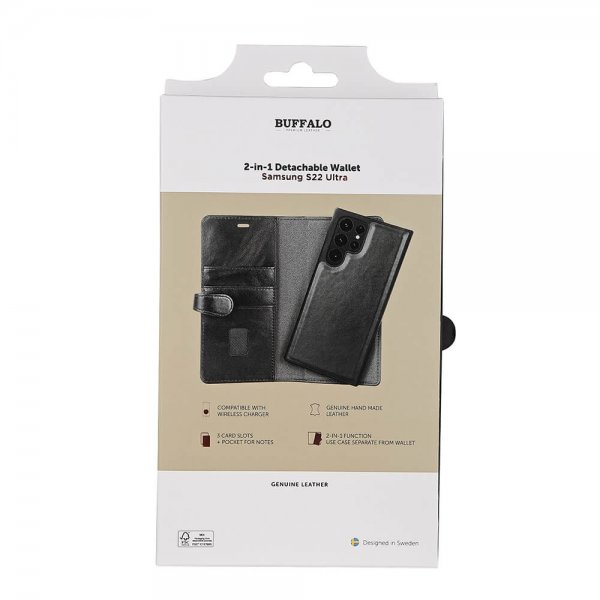 Samsung Galaxy S22 Ultra Etui 2-in-1 Detachable Wallet Svart