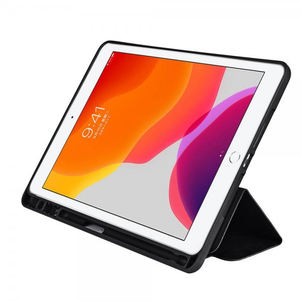 iPad 10.2 (gen 7/8/9) Etui Trifold Stand Folio Svart