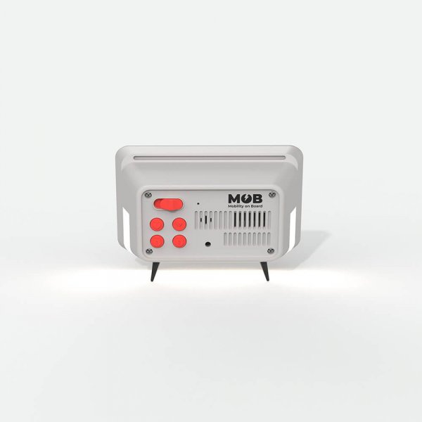 Høyttaler vekkerklokke med lett retro tv -svart/grå