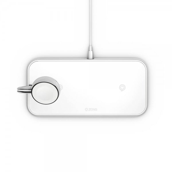 Dual+Watch Aluminium Trådløs Charger Hvit
