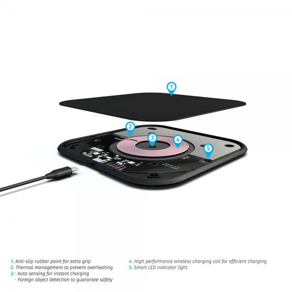 Single Fast Trådløs Charger Slim-line