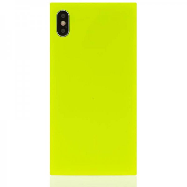 iPhone Xs Max Deksel Square Case Neon Gul
