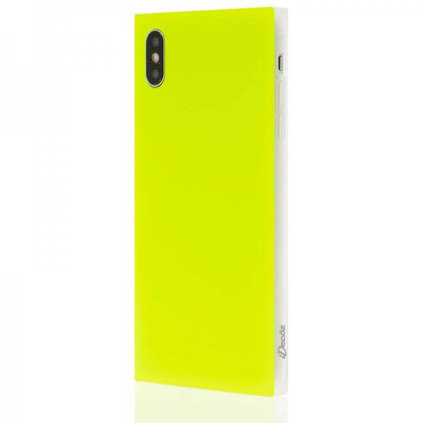 iPhone Xs Max Deksel Square Case Neon Gul