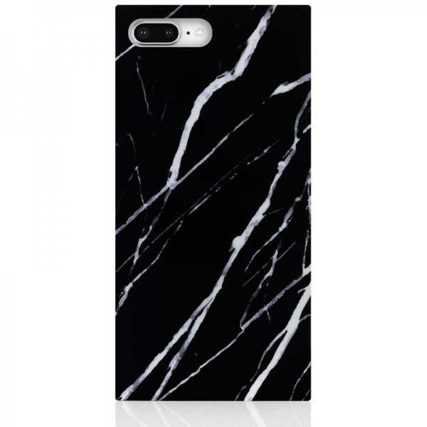 iPhone 7 Plus/iPhone 8 Plus Deksel Square Case Marble Svart