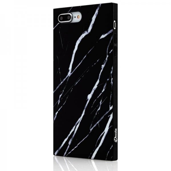 iPhone 7 Plus/iPhone 8 Plus Deksel Square Case Marble Svart