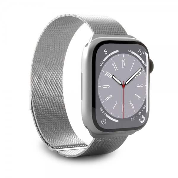 Apple Watch 44/45/46mm/Apple Watch Ultra Armbånd Milanese Sølv