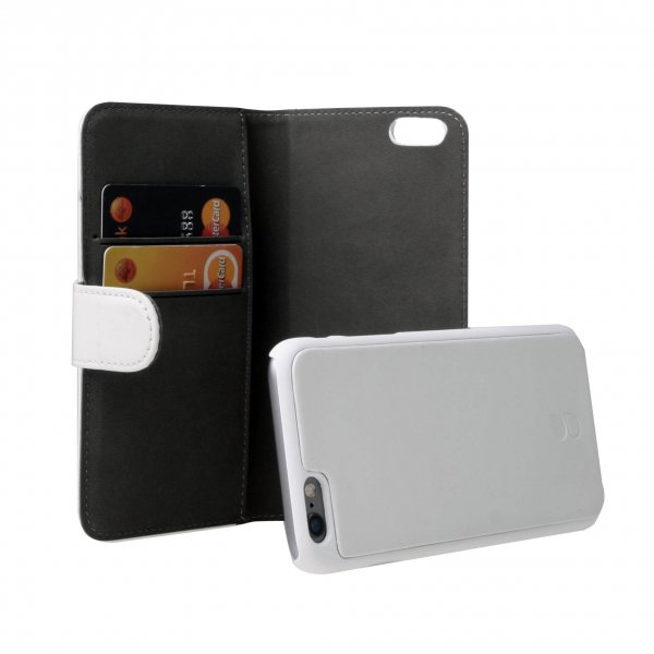 iPhone 6/6S Etui 2 Kortlomme Avtakbart deksel Hvit