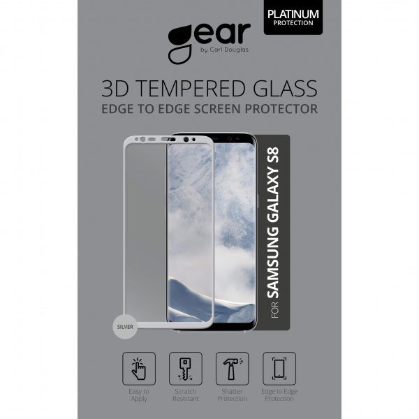 Samsung Galaxy S8 Skjermbeskytter 3D Sølv