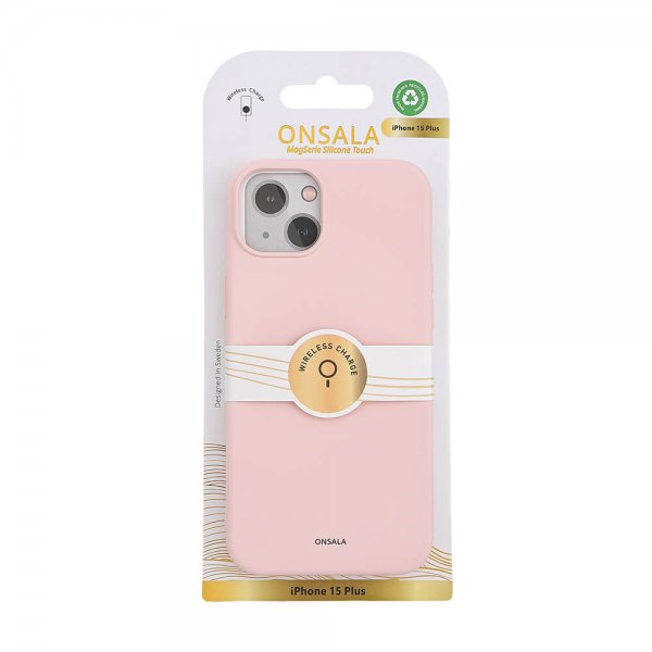 iPhone 15 Plus Deksel Silicone Touch MagSeries Chalk Pink