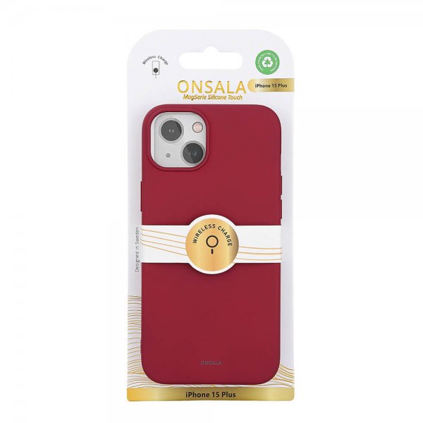 iPhone 15 Plus Deksel Silicone Touch MagSeries Deep Red