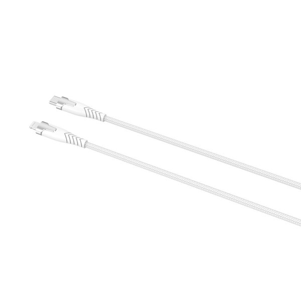 Kabel Kevlar USB-C /Lightning 1.5m Hvit
