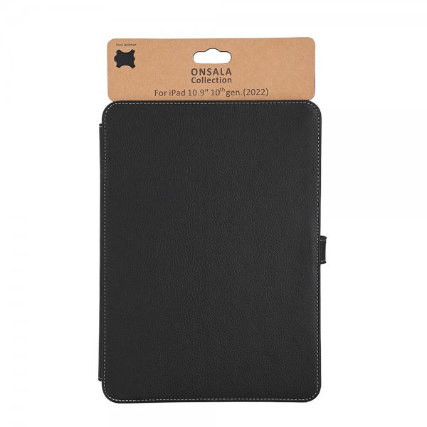iPad 10.9 (gen 10)/iPad 11 (A16) Etui Lær Svart