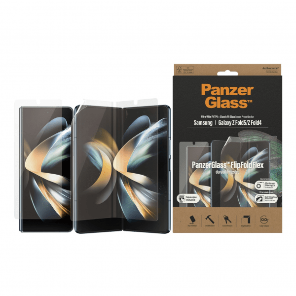 Samsung Galaxy Z Fold 4/Fold 5 Skjermbeskytter FlipFoldFlex Ultra-Wide Fit TPU + Classic Fit Glass