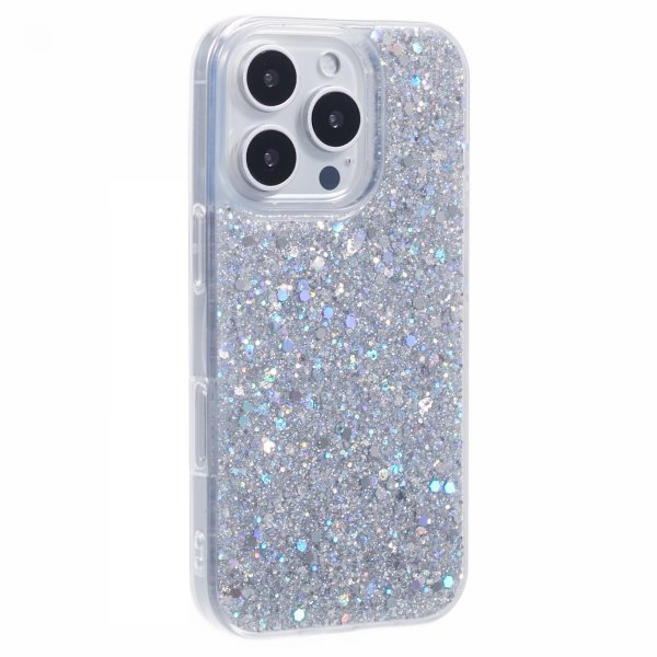 iPhone 16 Pro Deksel Sparkle Series Stardust Silver