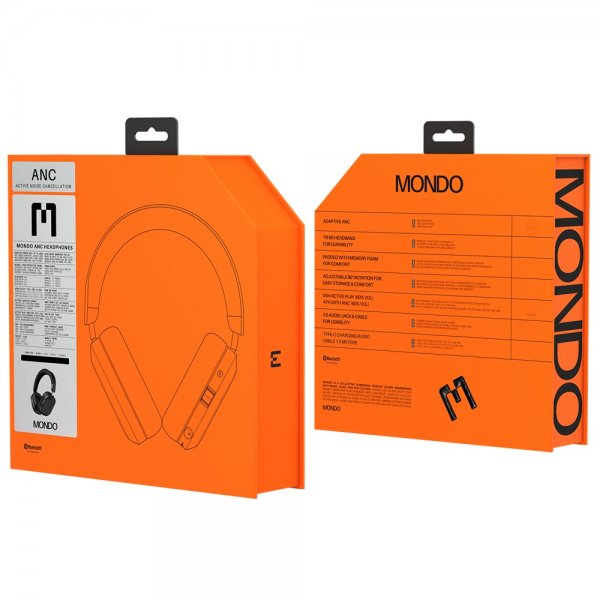 Trådløse Hodetelefoner Mondo Over-Ears ANC Svart