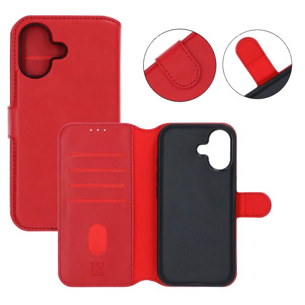 iPhone 17 Etui 4 Kortlomme Avtakbart deksel Rød