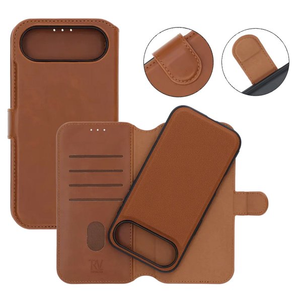iPhone Air Etui Detachable Wallet Case Brun