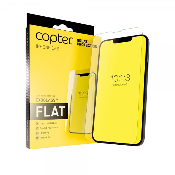 iPhone 16e/17e Skjermbeskytter Exoglass Flat