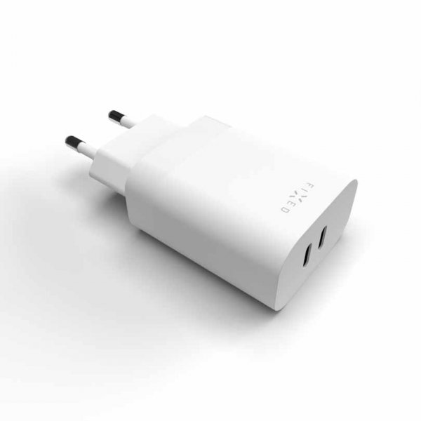 Lader PD Travel Charger 2xUSB-C 35W Hvit