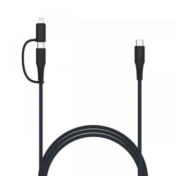 Kabel 2in1 USB-C/Lightning 60W 3m Svart