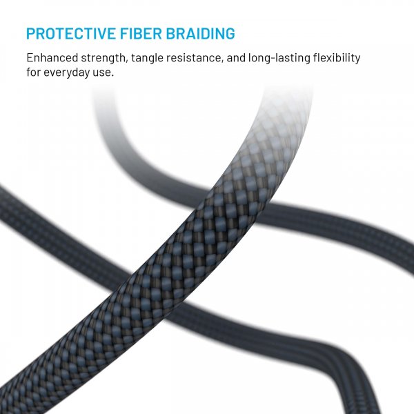 Kabel 2in1 USB-C/Lightning 60W 2m Svart