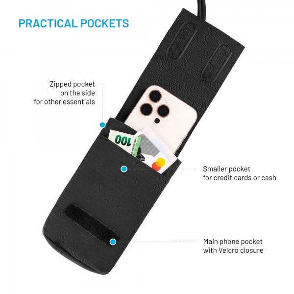 Skulderremveske med ficka till Mobil Camino Sling Svart