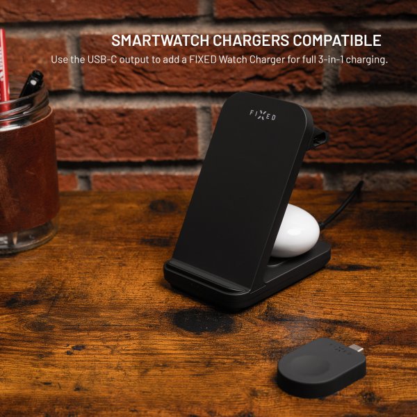 Trådløs lader Powerstation for Garmin 3in1 15W Svart
