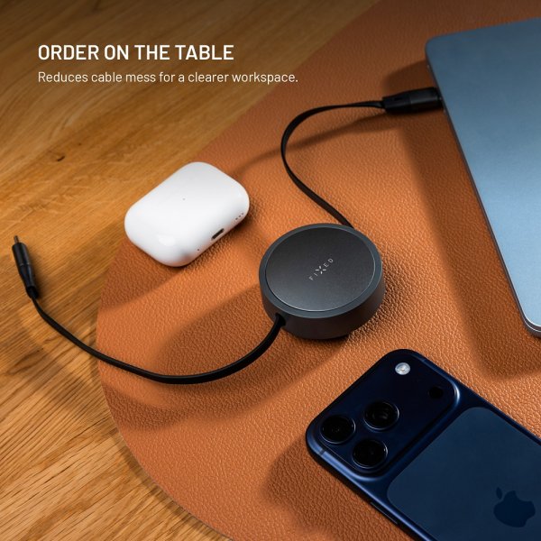 Utdragbar Kabel USB-C 100W 1m Svart