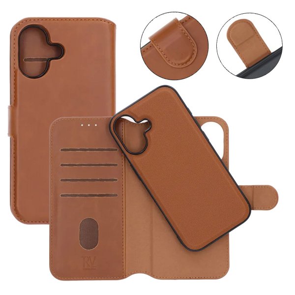 iPhone 17 Etui 4 Kortlomme Avtakbart deksel Brun