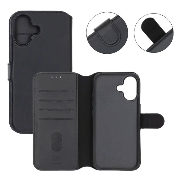 iPhone 17 Etui 4 Kortlomme Avtakbart deksel Svart