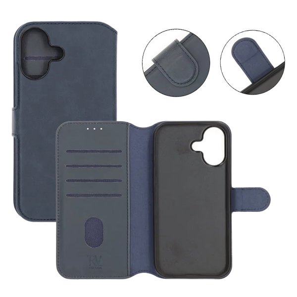 iPhone 17 Etui 4 Kortlomme Avtakbart deksel Blå