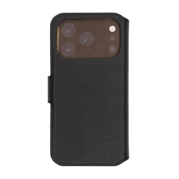 iPhone 17 Pro Etui Ekte Skinn Svart