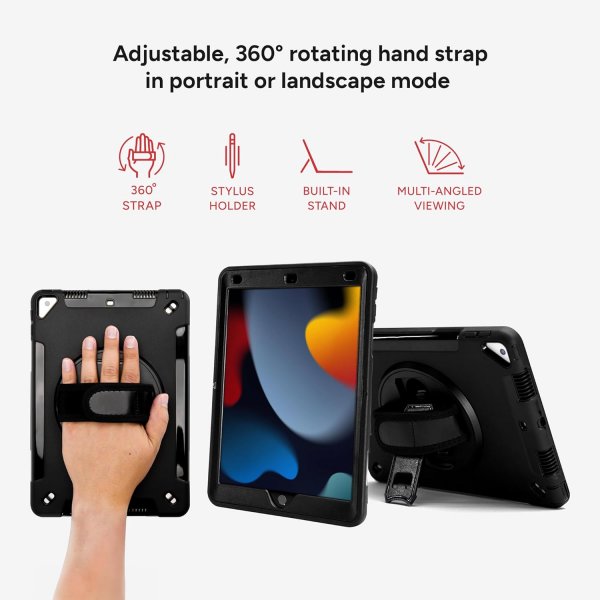 iPad 10.2 (gen 7/8/9) Deksel Rugged Tablet Case Svart
