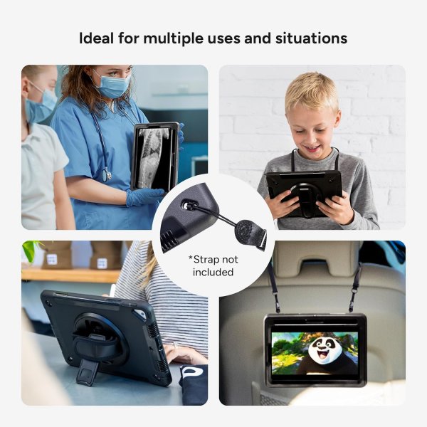 iPad 10.2 (gen 7/8/9) Deksel Rugged Tablet Case Svart
