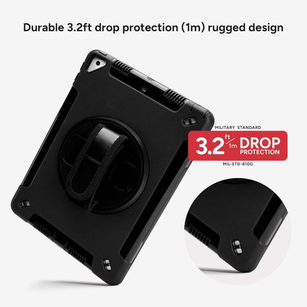 iPad 10.2 (gen 7/8/9) Deksel Rugged Tablet Case Svart