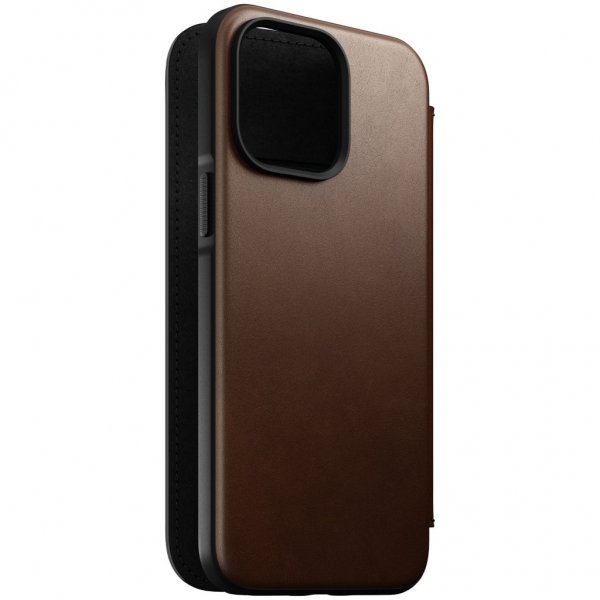 iPhone 14 Pro Max Etui Modern Leather Folio Brun
